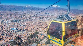 Timelapse Video of the Worlds Longest Cable Car System La Paz Bolivia Mi Teleferico  BrinnoInc [upl. by Nnairek]