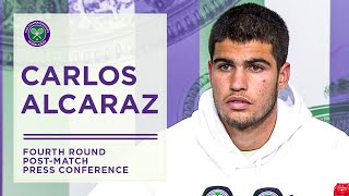 Carlos Alcaraz Fourth Round Press Conference  Wimbledon 2022 [upl. by Nnylyaj]