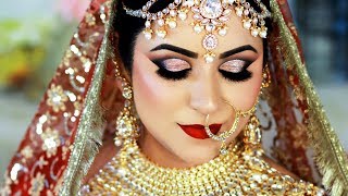 Long Lasting INDIAN BRIDAL Makeup Tutorial  TRADITIONAL GOLD amp RED Daytime Look [upl. by Anahir]