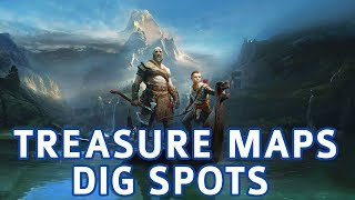 God of War  All Treasure Map Locations amp Dig Spots Solutions Treasure Hunter Trophy Guide [upl. by Auof]