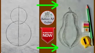 How to draw a papaya step by step very easy by pencil  art video  Arjinas Art Gallery [upl. by Lhamaj153]