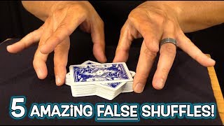 TOP 5 FALSE CARD SHUFFLES Trick Shuffling Revealed [upl. by Cesaria907]