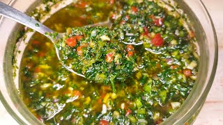 CHIMICHURRI CASERO  🔥 La mejor forma de hacerlo  El acompañante para todos tus ASADOS y BBQ´s 🥩🤩 [upl. by Azile]