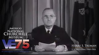 VE Day 75 President Harry Trumans speech for Victory in Europe Day newsreel 8 May 1945 [upl. by Amsirak798]