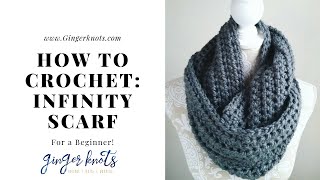 How to Crochet an Easy Infinity Scarf Crochet Tutorial for Beginners [upl. by Syned12]