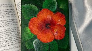 How to paint hibiscus flowereasy acrylic painting tutorial for beginners 9 [upl. by Eimaral832]