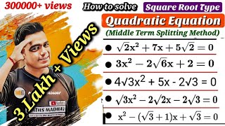 Root Based Middle Term Splitting Method Quadratic Equation ll Class 9thamp10th By Factorisation [upl. by Eniahpets378]