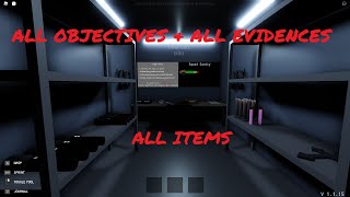 ALL ITEM GUIDE  ALL EVIDENCE GUIDE  ALL OBJECTIVE GUIDE FOR ROBLOX SPECTER [upl. by Aratehs987]