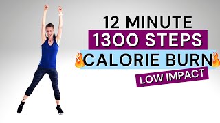 12 Min 1300 Steps 🔥 Calorie Burning 🔥 Cardio Home Workout Low Impact [upl. by Alwin]