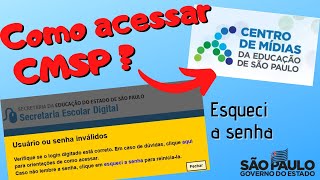 Como acessar o CMSP  esqueci a senha [upl. by Placeeda]