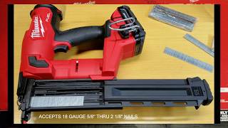 Milwaukee M18 18ga Brad Nailer 274620 [upl. by Nylde446]