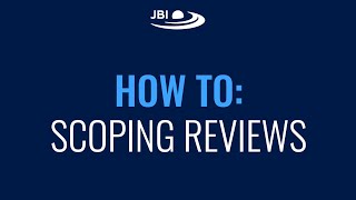 Steps for scoping reviews [upl. by Assiar]