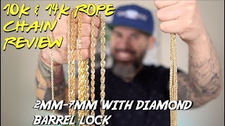 Rope Chain Sizing Guide  2mm7mm  Daniel Jewelry Inc [upl. by Tana]