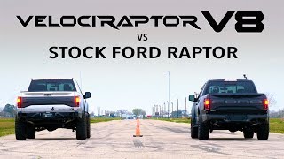 Hennessey V8 Raptor vs Stock Ford Raptor Comparison [upl. by Immot621]