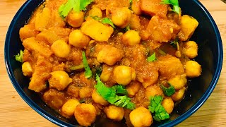 EASY CHICKPEA CURRY WITH POTATOES USING CANNED BEANS  QUICK ALOO CHANA MASALA RECIPE [upl. by Macleod]