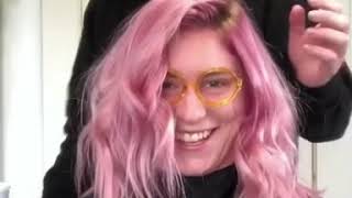 How To Pink Peach Hair Color Using Goldwell Pure Pigments [upl. by Honeyman]