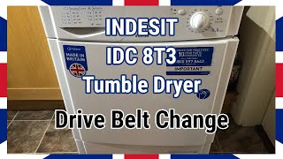 INDESIT IDC 8T3 Tumble Dryer  Drive Belt Change [upl. by Enihsnus915]