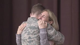 Air Force Member Surprise Homecoming Reunion [upl. by Ileray]