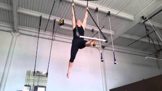 Beginner tricks on static trapeze [upl. by Ahseekan]