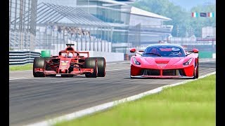 Ferrari F1 2018 vs La Ferrari  Monza [upl. by Enywtna]