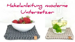 DIY Häkelanleitung moderner Untersetzer Maschenherz [upl. by Giardap523]