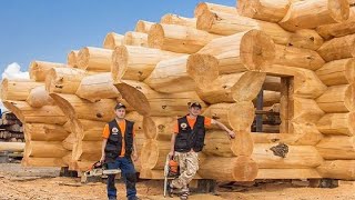 Incredible Fastest Wooden House Construction Method  Amazing Intelligent Log House Building ▶3 [upl. by Olav255]