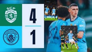 HIGHLIGHTS City fall to Champions League defeat at Sporting  Sporting CP 41 Man City  UCLsport [upl. by Ynej]