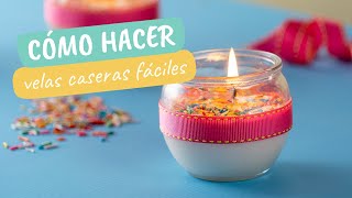 Cómo hacer velas caseras fáciles [upl. by Aynod]