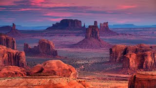 Monument Valley at Sunset  Stunning Landscape of Navajo Tribal Park [upl. by Kcirdneked798]