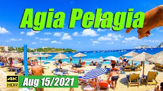 Agia Pelagia Crete Greece 2021 Walking tour 4K UHD [upl. by Einaoj]