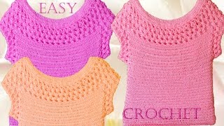 Blusa en punto entrecruzado tejida a Crochet  Learn crochet knitting [upl. by Chard]