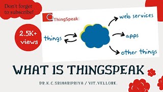 What is Thingspeak  IoT applications  DrKCSriharipriya [upl. by Narine]