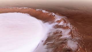 Flight Over Korolev Crater on Mars [upl. by Maxima]