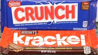 Nestle Crunch vs Hershey’s Krackel Candy Bar Blind Taste Test [upl. by Kathlene82]