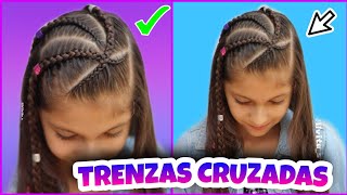 🚨 TRENZAS PEGADAS fáciles de hacer 👧  Easy hairstyles 🦄 WILVITA 💕 [upl. by Whiteley]