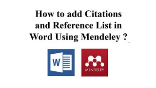 How to add Citations and Reference List in Word document using Mendeley [upl. by Efrem]