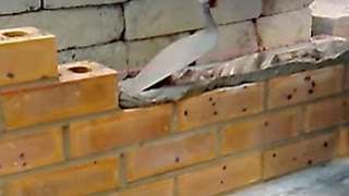 Bed Joint Bricklaying Mortar Spreading [upl. by Stoll]