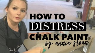 How To Distress Chalk Paint Furniture  DIY Sanding or Antiquing [upl. by Raynard]