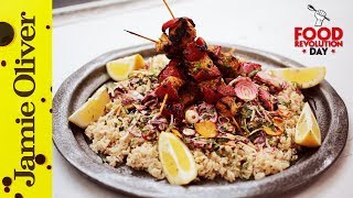 Jamie’s Tandoori Chicken Kebabs  FoodRevolutionDay [upl. by Itirp]