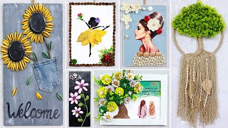 10 super easy Wall Hanging Craft Ideas with different Waste Material [upl. by Auqinet]