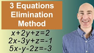 Solving Systems of 3 Equations Elimination [upl. by Yeltsew996]