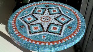 DIY Mosaic Garden Table  Design Glue Grout amp Finish [upl. by Margreta]