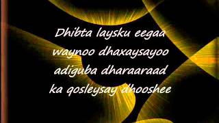 Somali Lyrics Song  Heestii  Dhab Ufiirso  Codadkii  Birimo Iyo Kooshin [upl. by Ellerey]