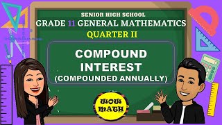 COMPOUND INTEREST compounded annually  GRADE 11 GENERAL MATHEMATICS Q2 [upl. by Wentworth579]