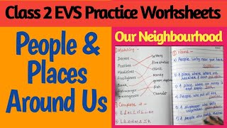 Our Neighbourhood for Class 2  People amp Places Around Us Worksheets  Class 2 EVS Worksheets [upl. by Laeira]