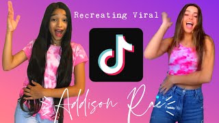 Recreating VIRAL TikToks Challenge Charli Damelio Vs Addison RaeJasmine and Bella [upl. by Ellett]