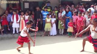 Traditional Stick Play Lathi Khela  Stick Dance Performance by a Kid [upl. by Campman]