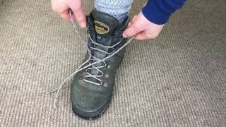 How to tie hiking boots heel lock lacing [upl. by Bohlen]