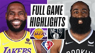 LAKERS at NETS  FULL GAME HIGHLIGHTS  January 25 2022 [upl. by Ahsinert]