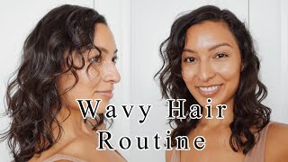 Wavy Hair Routine 2a2b Curls W Denman Brush [upl. by Goodrich]